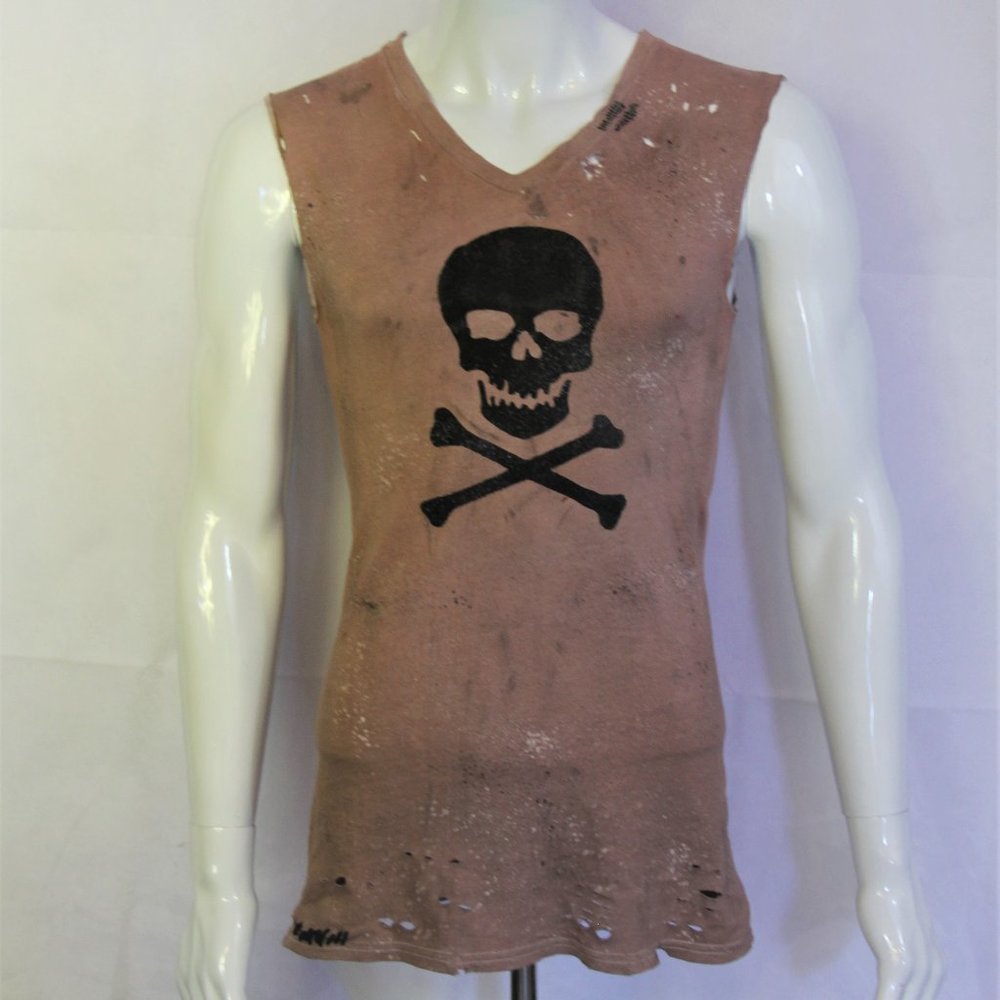 Skull Shirt Handmade Distressed Destroyed Ripped